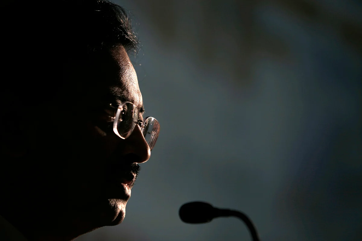 Ramalinga Raju, then chairman of Satyam Computer Services, at the National Stock Exchange in Mumbai. (Photographer: Adeel Halim/Bloomberg)