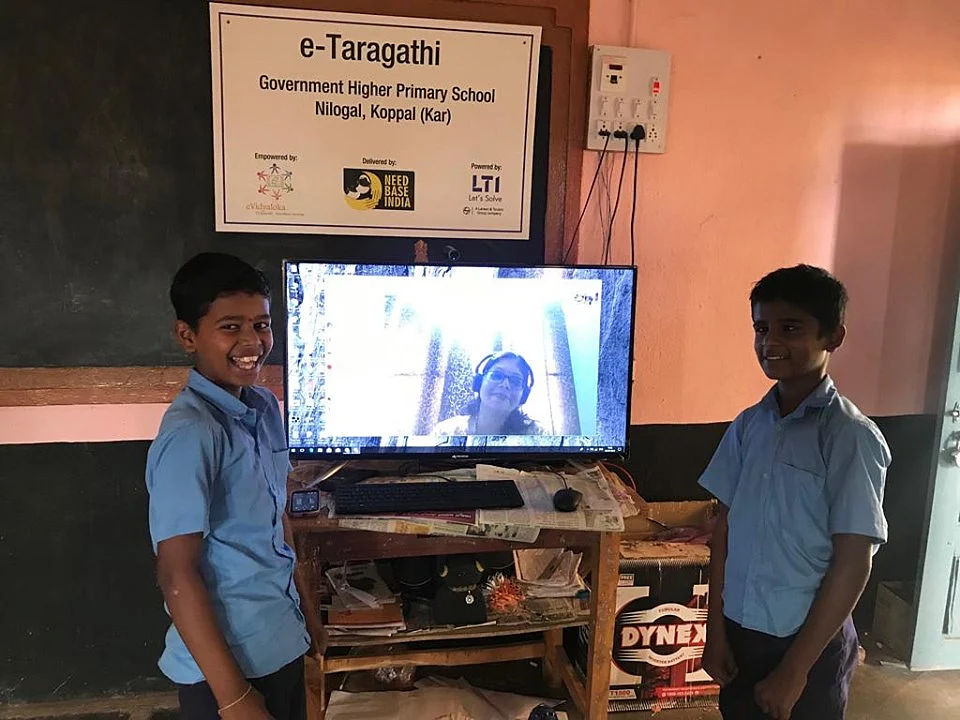 The government higher primary school in Nilogal, Koppal district, Karnataka. (Photograph: eVidyaloka)