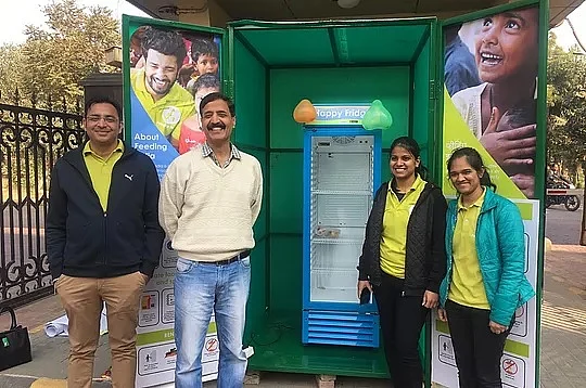 The community ‘Happy Fridge’ (Photograph: Feeding India)