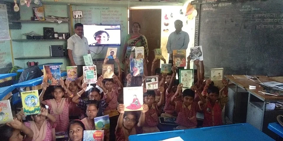 An e-Vidyaloka connected school in Maharashtra. (Photograph: e-Vidyaloka)