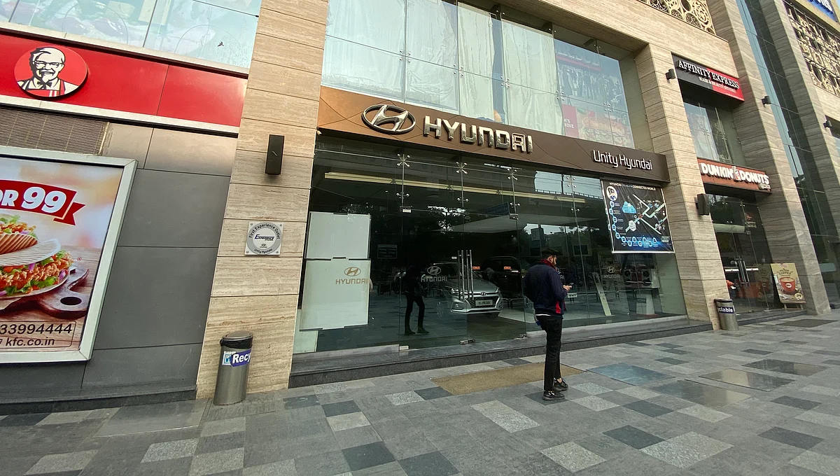 Hyundai's digital showroom in Rohini, New Delhi. (Photographer: Nishant Sharma/BloombergQuint)