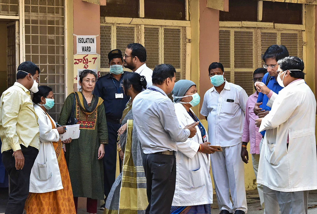A central team visits the Special Isolation Ward set up to provide treatment to any suspected case of the coronavirus at a hospital, in Hyderabad, Tuesday, Jan. 28, 2020. (Source: PTI)