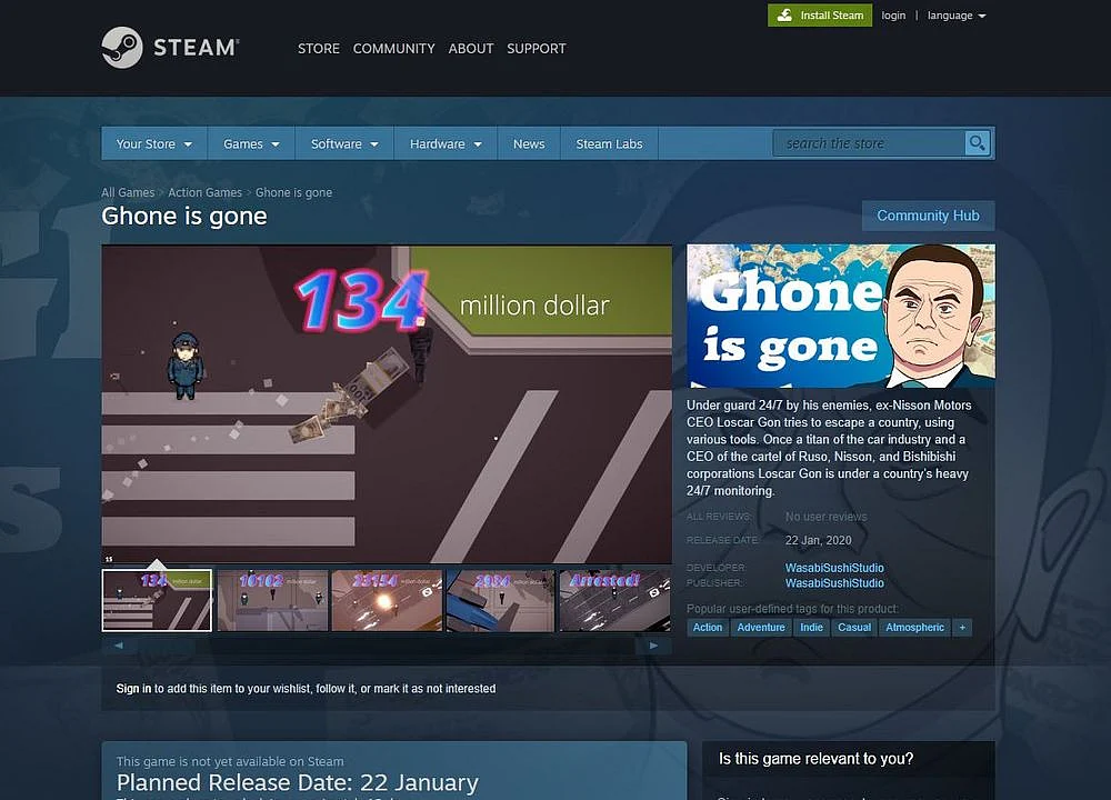 A Parody Carlos Ghosn Video Game Is Already in the Works