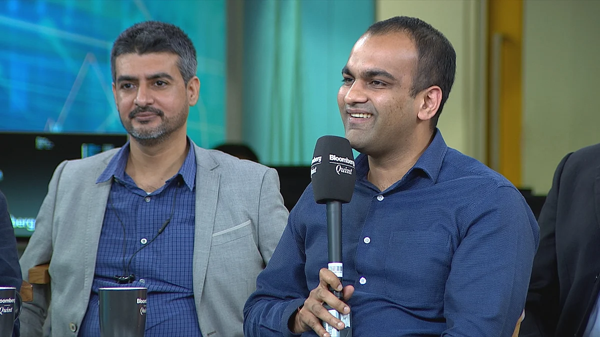 Aakrit Vaish of Haptik sharing his experience. (Image: BloombergQuint)