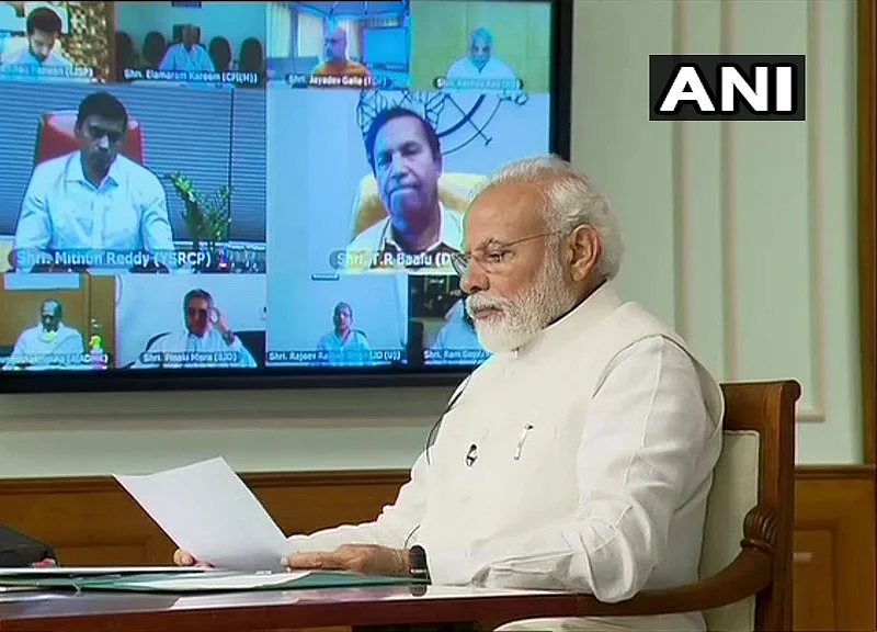 PM Modi Interacts With Floor Leaders Of Political Parties On Coronavirus