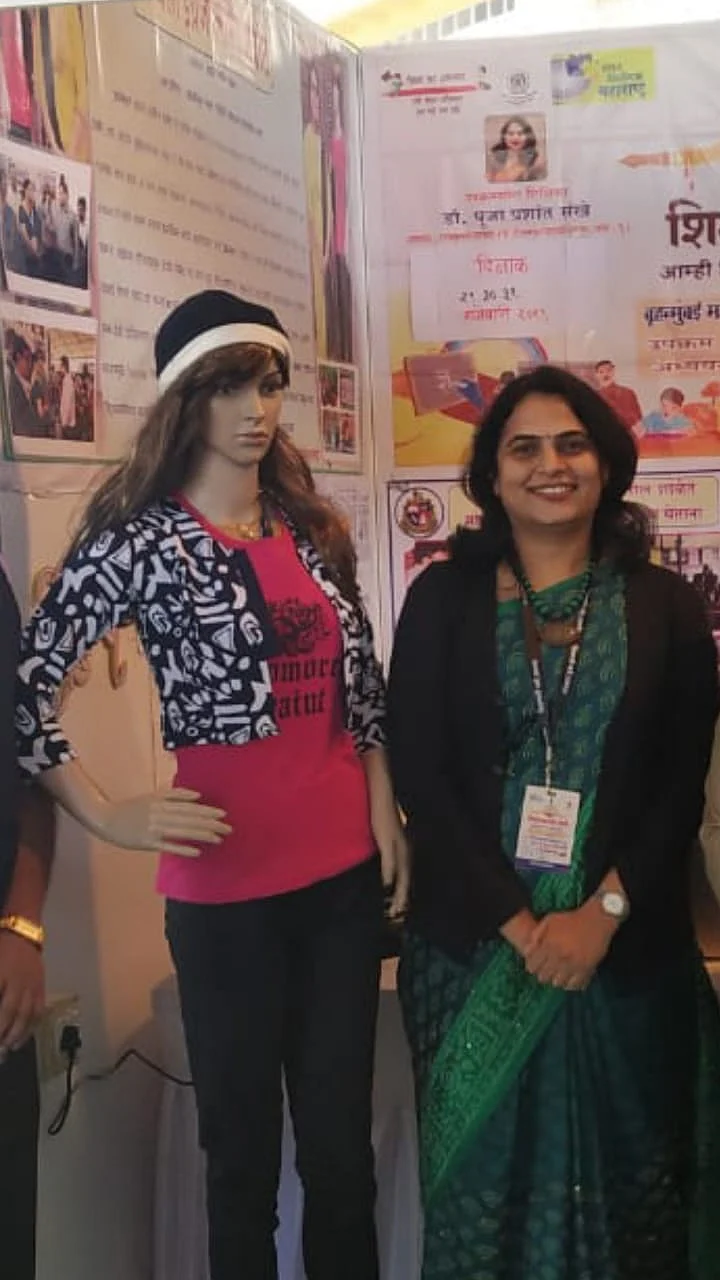 Pooja Sankhe with Alexa doll which she incorporated into classroom teaching (Source: Pooja Sankhe)