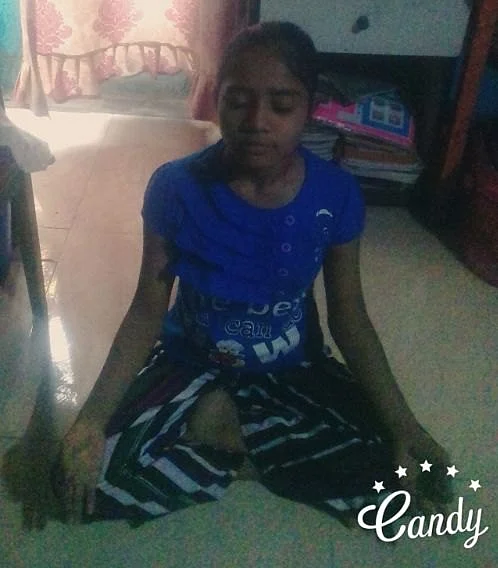 Anjali Sahu practicing meditation at her home (Source: Pooja Sankhe)