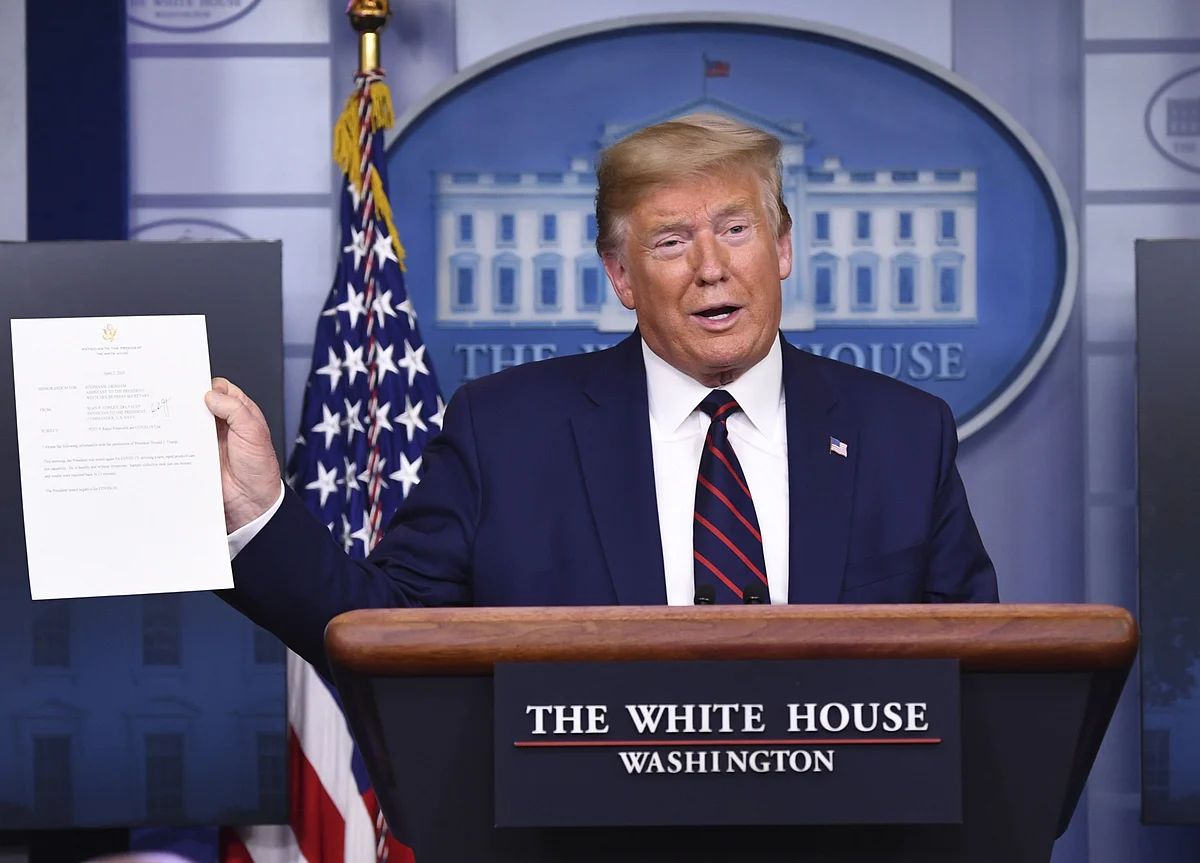 Trump Negative for Coronavirus in Test Administered on Thursday