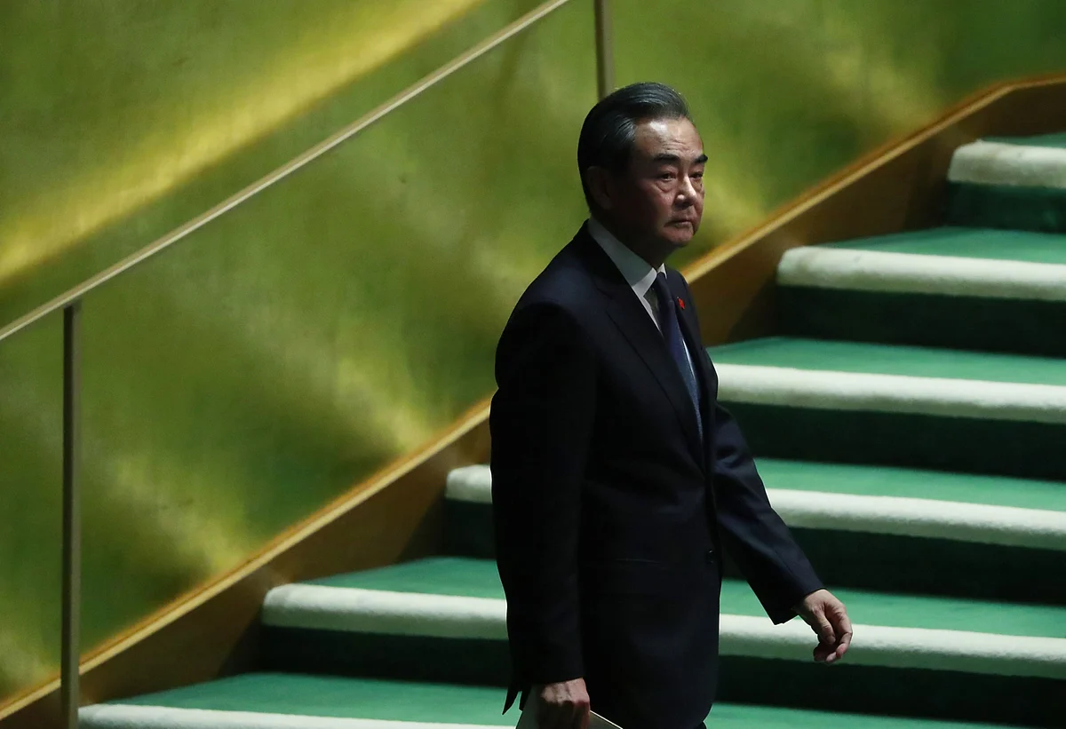 Wang Yi, China’s foreign minister, at the UN General Assembly in New York, on Sept. 27, 2019. (Photographer: Yana Paskova/Bloomberg)