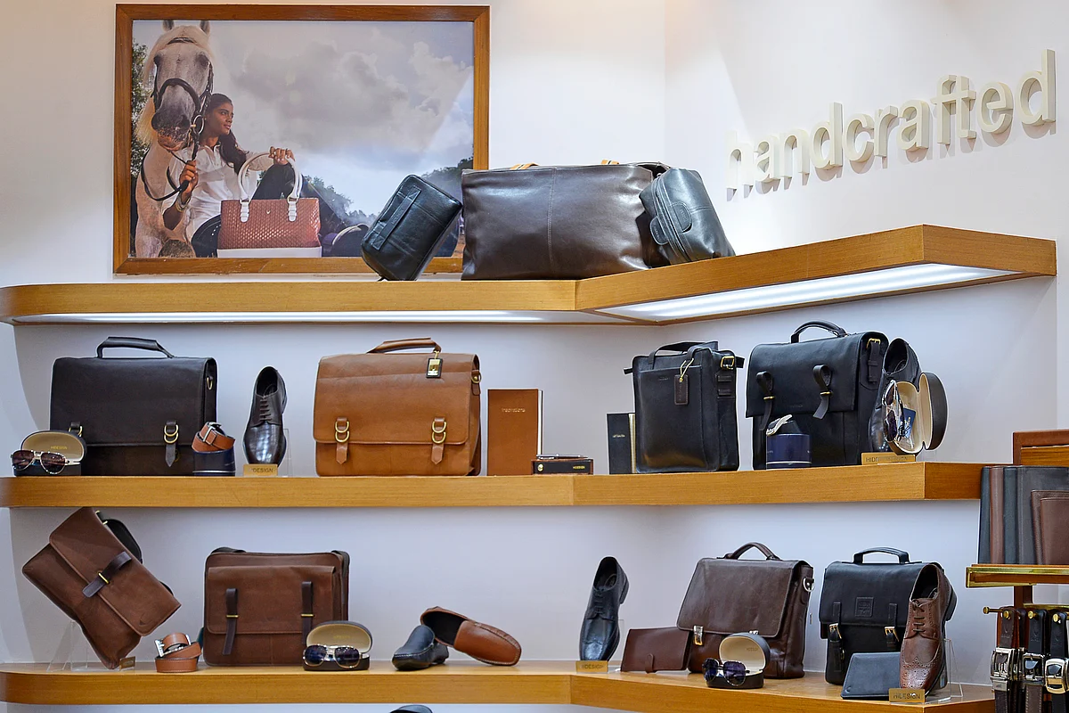 Hidesign products displayed at the Mumbai airport store. (Photo: Hidesign)