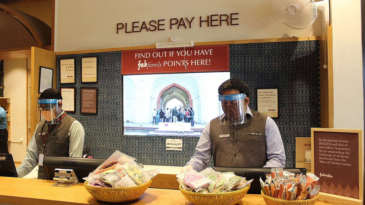A point of sale counter at a Fabindia store. (Photo: Fabindia)