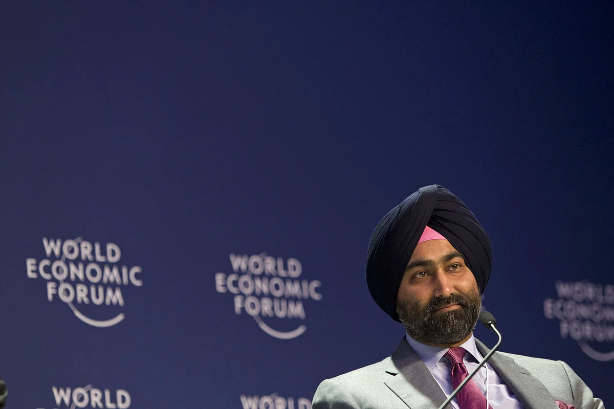 Malvinder Mohan Singh attends a panel discussion at a World Economic Forum event. (Photographer: Brent Lewin/Bloomberg)