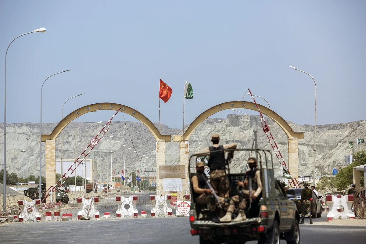 An entrance to Gwadar Port, operated by China Overseas Port, in Balochistan, Pakistan. (Photographer: Asim Hafeez/Bloomberg)