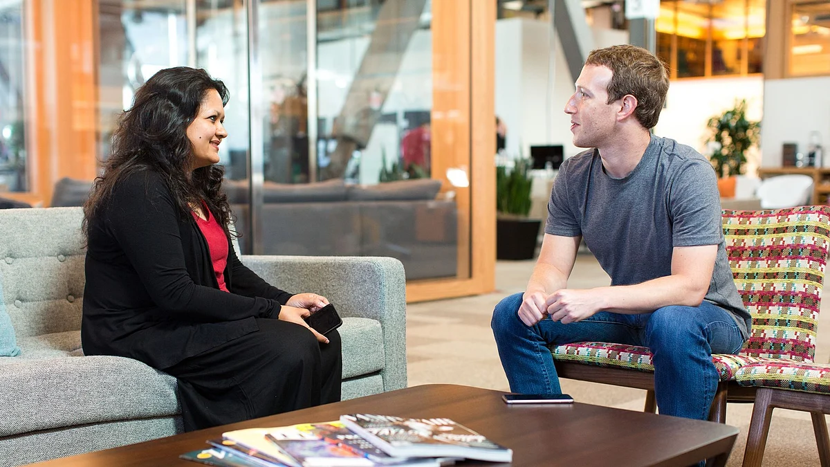 Ankhi Das with Facebook CEO Mark Zuckerberg. (Source: Facebook)