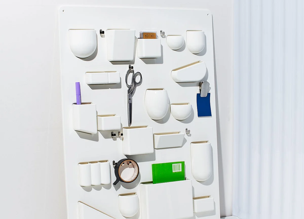 A Midcentury Wall Organizer Puts Clutter on Creative Display