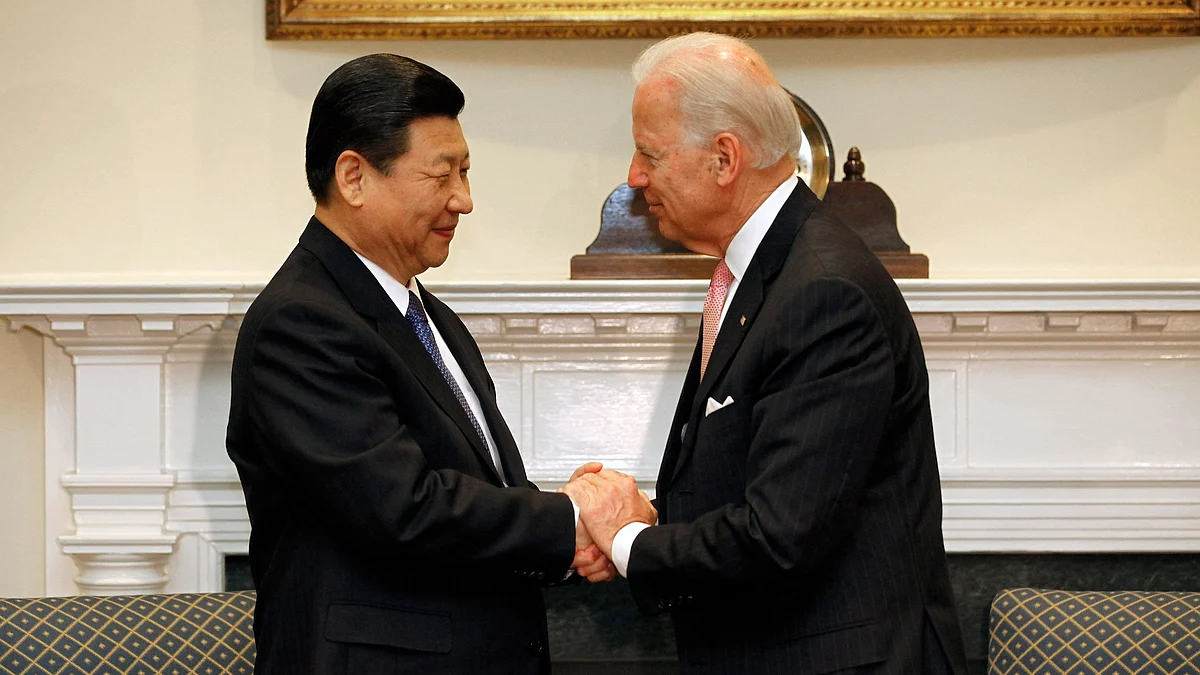 Xi Jinping meets with Joe Biden in the Roosevelt Room at the White House in Washington, D.C. on Feb. 14, 2012. (Photographer: Chip Somodevilla/Pool via Bloomberg)