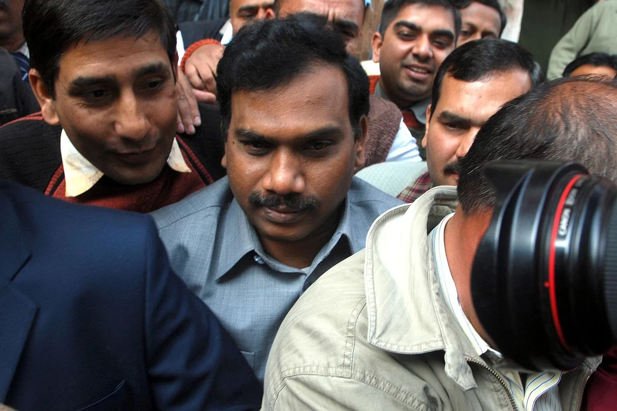 A. Raja, India’s former telecom minister, after arrest in corruption probe for 2008 sale of 2G telecom licenses, 2011. (Photo: Parveen Negi/The India Today Group via Getty Images)