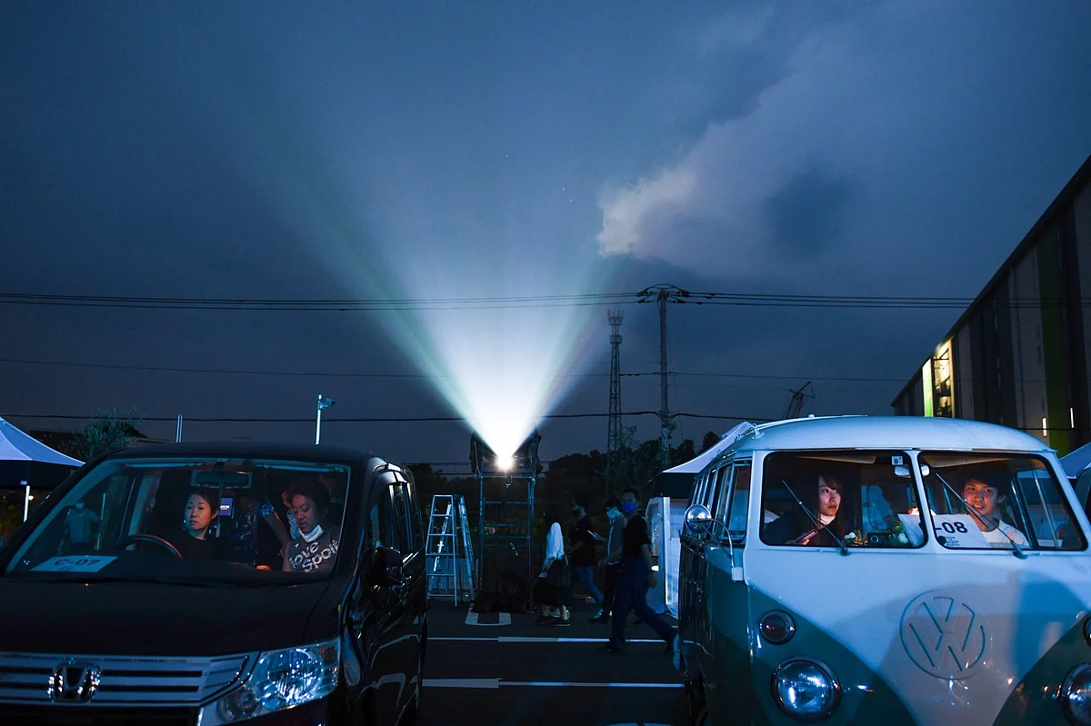 In Inzai, Japan, drive-in moviegoers enjoyed a similar diversion on Aug. 22. Photographer: Noriko Hayashi/Bloomberg