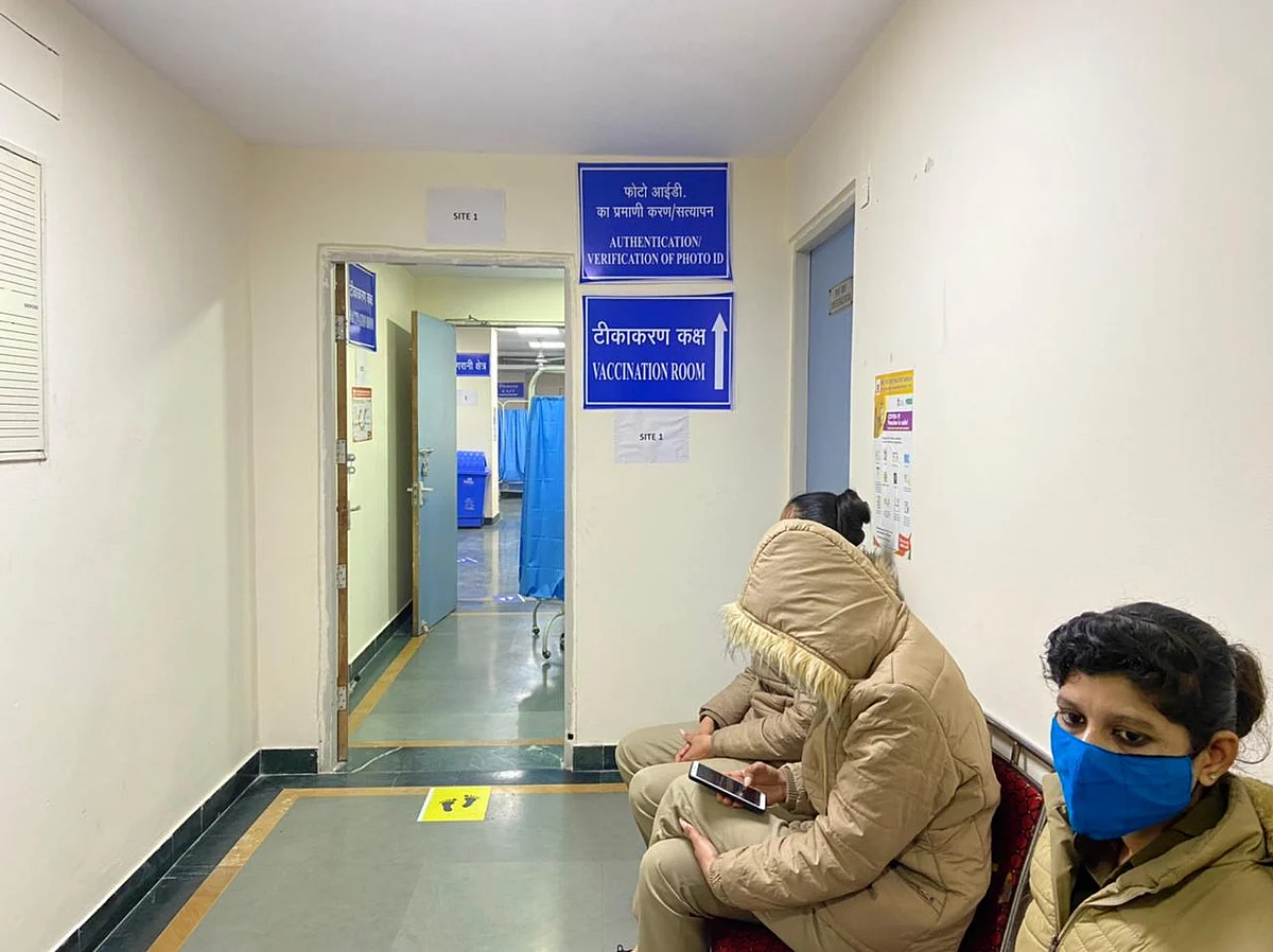 Vaccination room in RML Hospital in Delhi. (Photographer: Nishant Sharma/BloombergQuint)