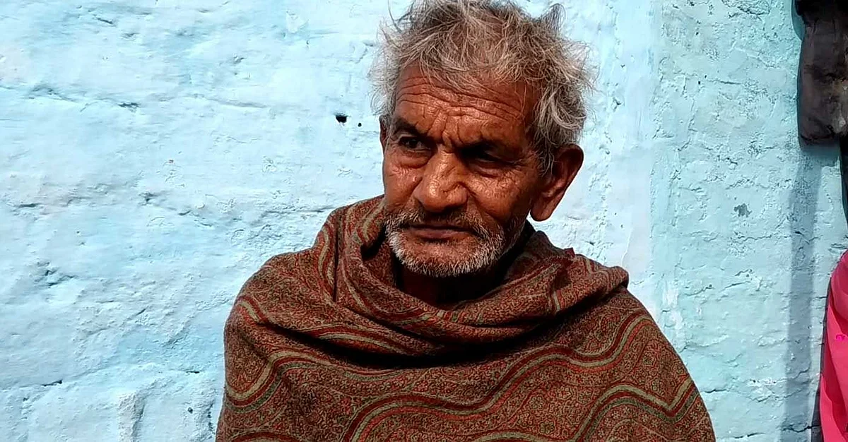 Man Singh Parihar, 74, resident of Gareeb Nagar, Bhopal. He participated in Bharat Biotech’s Covaxin trial last December. (Photo credit: Anoo Bhuyan)
