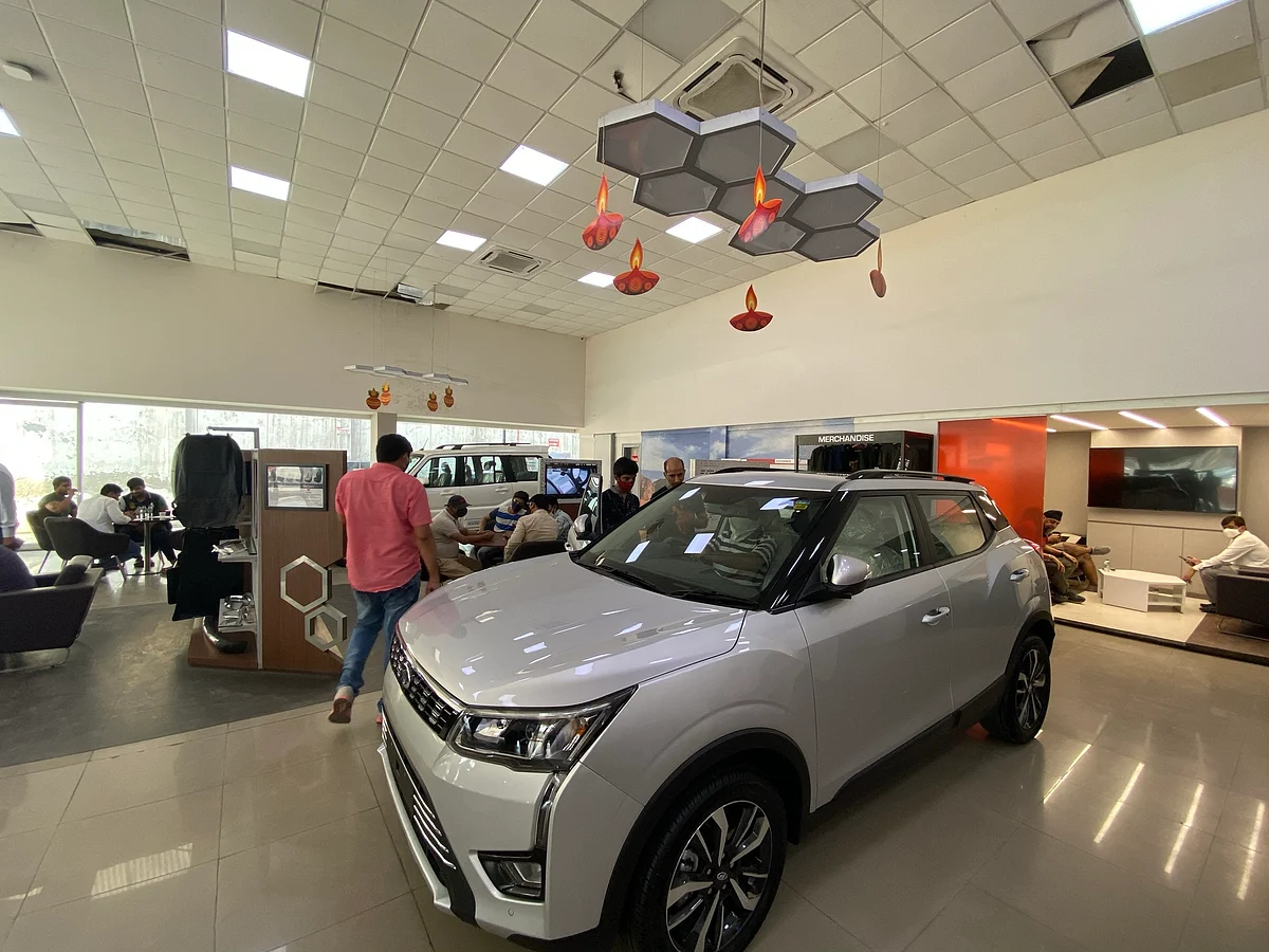 Mahindra & Mahindra Ltd dealership. (Photographer: Nishant Sharma/BloombergQuint)