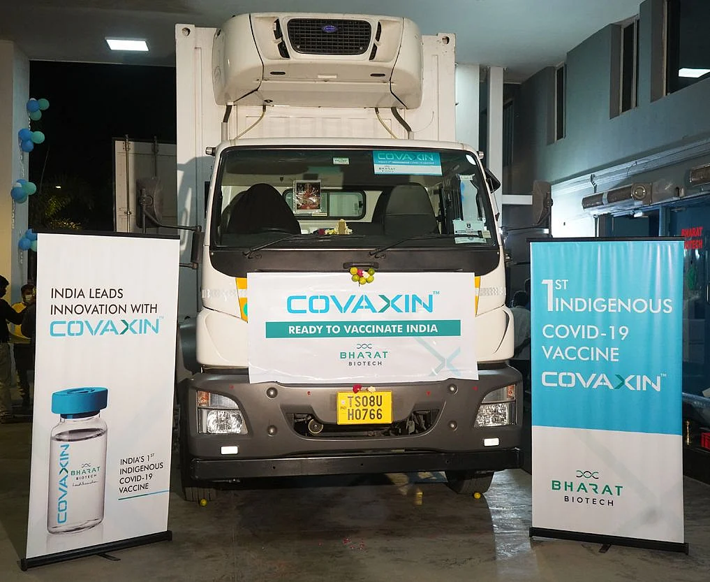 The first consignment of COVAXIN dispatched from Bharat Biotech on Jan. 14. (Photo: Bharat Biotech twitter handle)