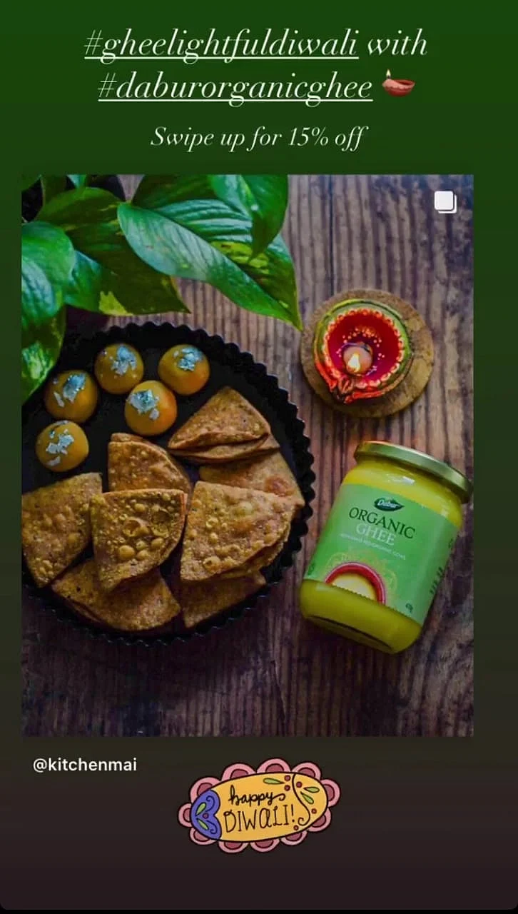 Dabur using influencers to promote its products. (Source: kitchenmai Instagram account)