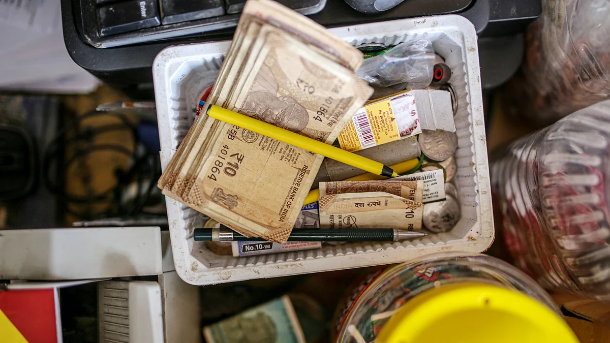 <div class="paragraphs"><p>Indian rupee bank notes in a container at a grocery store in Bengaluru. (Photographer: Dhiraj Singh/Bloomberg)</p></div>