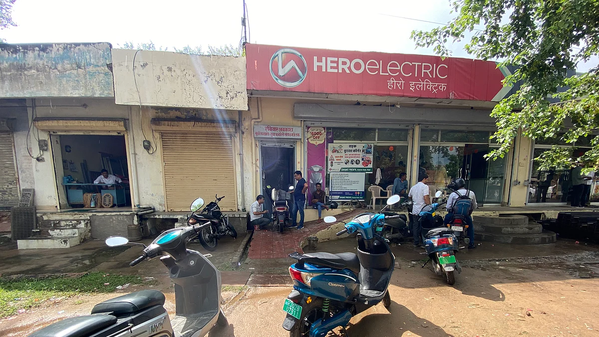 <div class="paragraphs"><p>A Hero Electric dealership in Alwar, Rajasthan. (Photo: Nishant Sharma/BQ Prime)</p></div>
