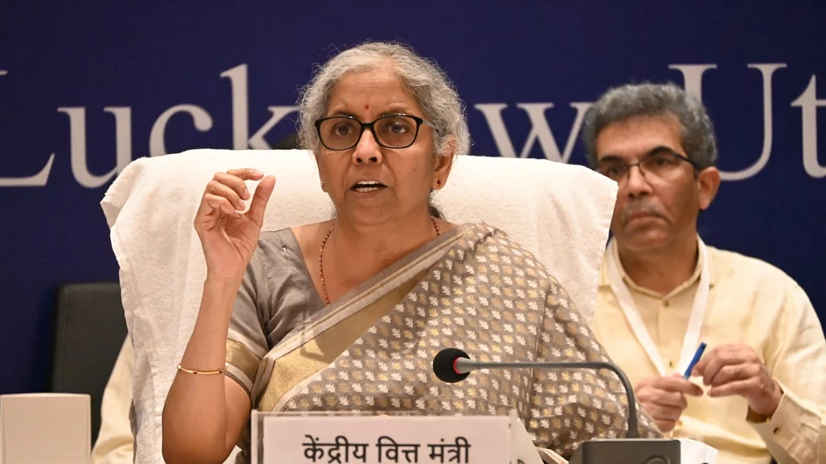 <div class="paragraphs"><p>Finance Minister Nirmala Sitharaman briefing the media after the 45th GST Council meeting in Lucknow. </p></div>