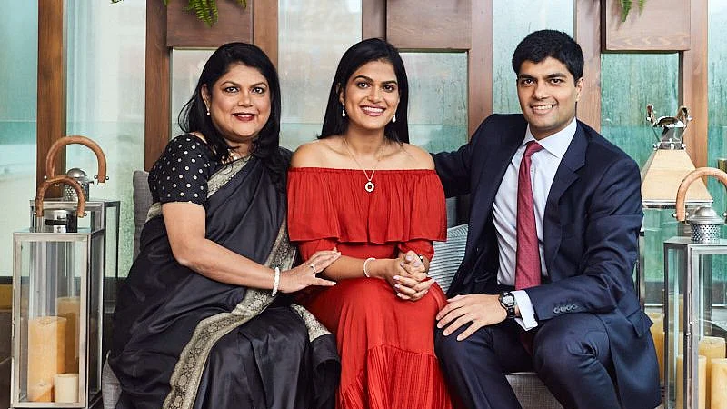 <div class="paragraphs"><p>Nykaa founder Falguni Nayar and her children Adwaita Nayar and Anchit Nayar. (Source: Press release)</p></div>
