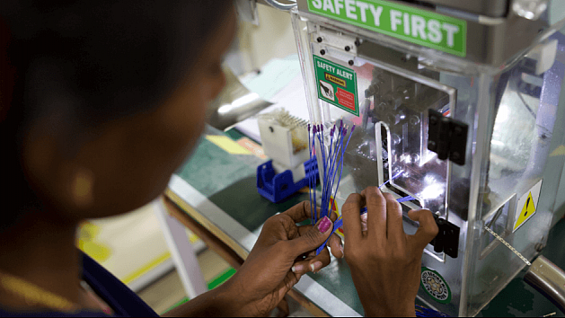 <div class="paragraphs"><p>A staff at Motherson Sumi Systems' wiring division. (Source: Company website)</p></div>