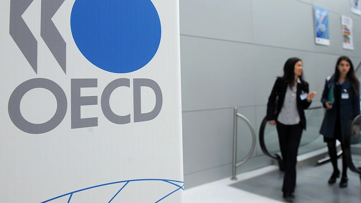 <div class="paragraphs"><p>The Organisation of Economic Cooperation and Development (OECD) logo. (Photographer: Antoine Antoniol/Bloomberg)</p></div>