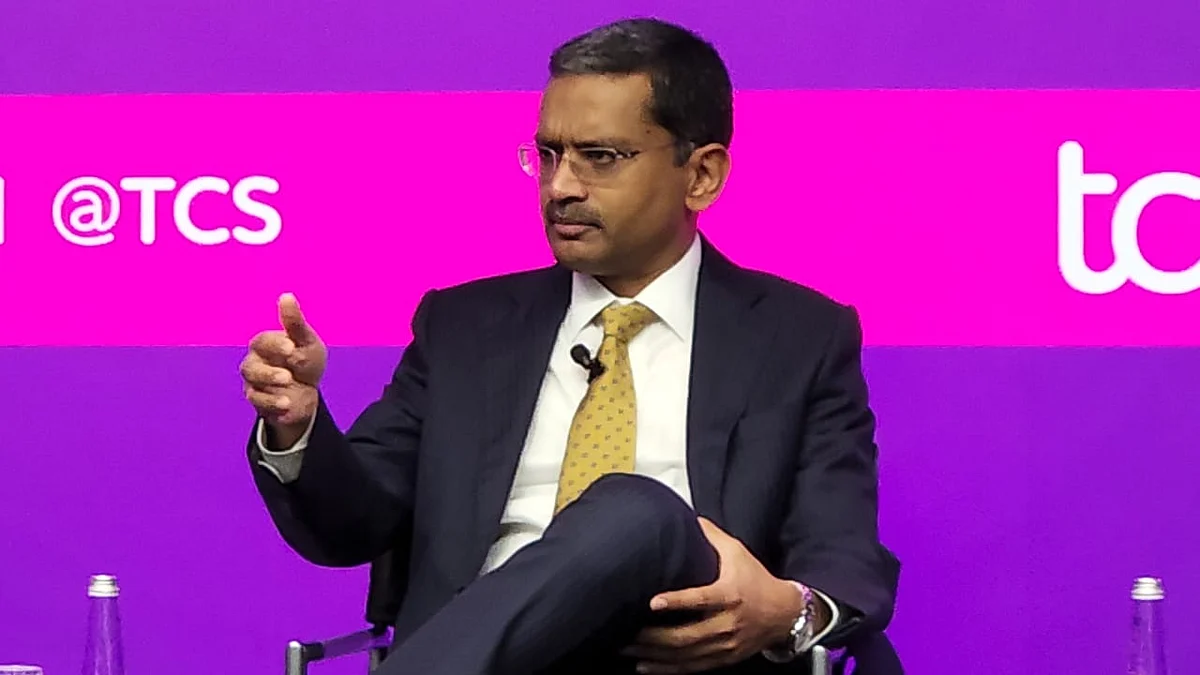 <div class="paragraphs"><p>TCS CEO Rajesh Gopinathan at an earnings conference. (Source: Sajeet Manghat/BQprime)</p></div>