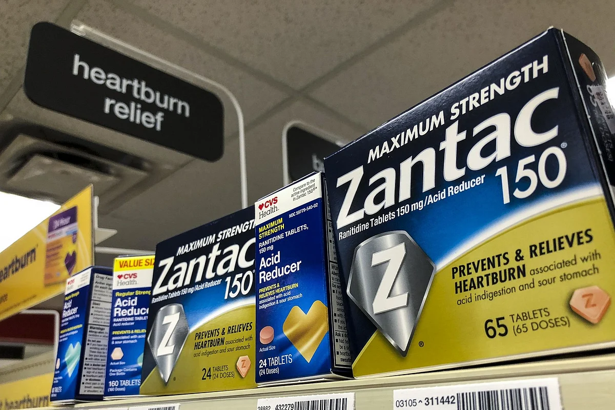 <div class="paragraphs"><p>Packages of Zantac sit on a shelf at a drugstore in New York City. Photo: Drew Angerer/Getty Images North America</p></div>