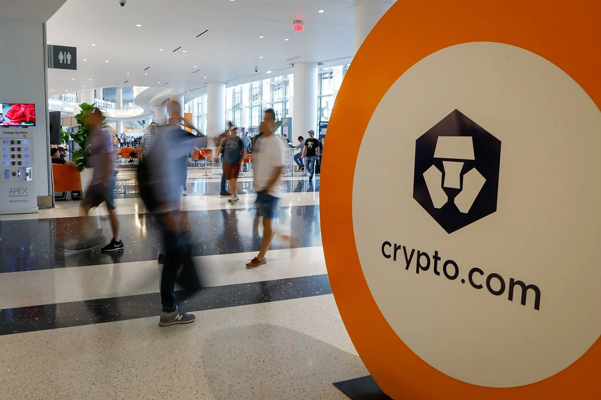 Crypto.com signage during the Bitcoin 2022 conference in Miami, Florida, U.S., on Friday, April 8, 2022. The Bitcoin 2022 four-day conference is touted by organizers as "the biggest Bitcoin event in the world." Photographer: Eva Marie Uzcategui/Bloomberg