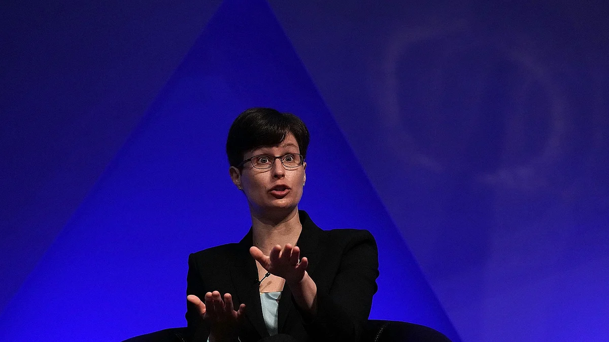 WASHINGTON, DC - OCTOBER 01: Lea Kissner, global lead of privacy technologies at Google, speaks during a discussion at the 2018 annual meeting of National Academy of Engineering October 1, 2018 in Washington, DC. This year's annual meeting focuses on "Privacy and Security in the 21st Century: Who Knows and Who Controls?" (Photo by Alex Wong/Getty Images)