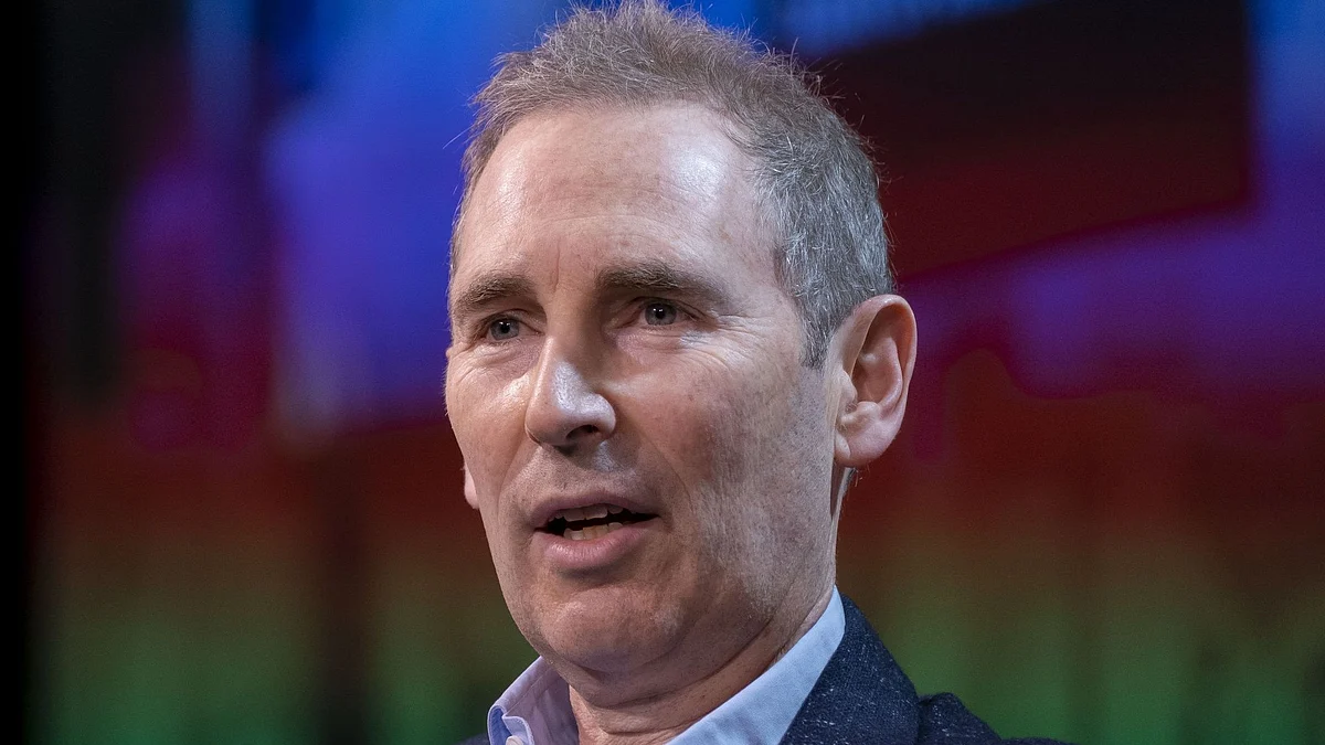 Andy Jassy, chief executive officer of Amazon.Com Inc., speaks during the GeekWire Summit in Seattle, Washington, U.S., on Tuesday, Oct. 5, 2021. The GeekWire Summit brings together business, tech and community leaders for discussions about the future.