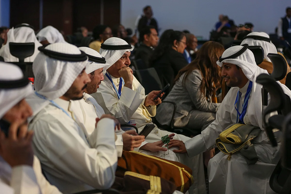 Delegates during national statements at COP27 on Nov. 7. Photographer: Islam Safwat/Bloomberg