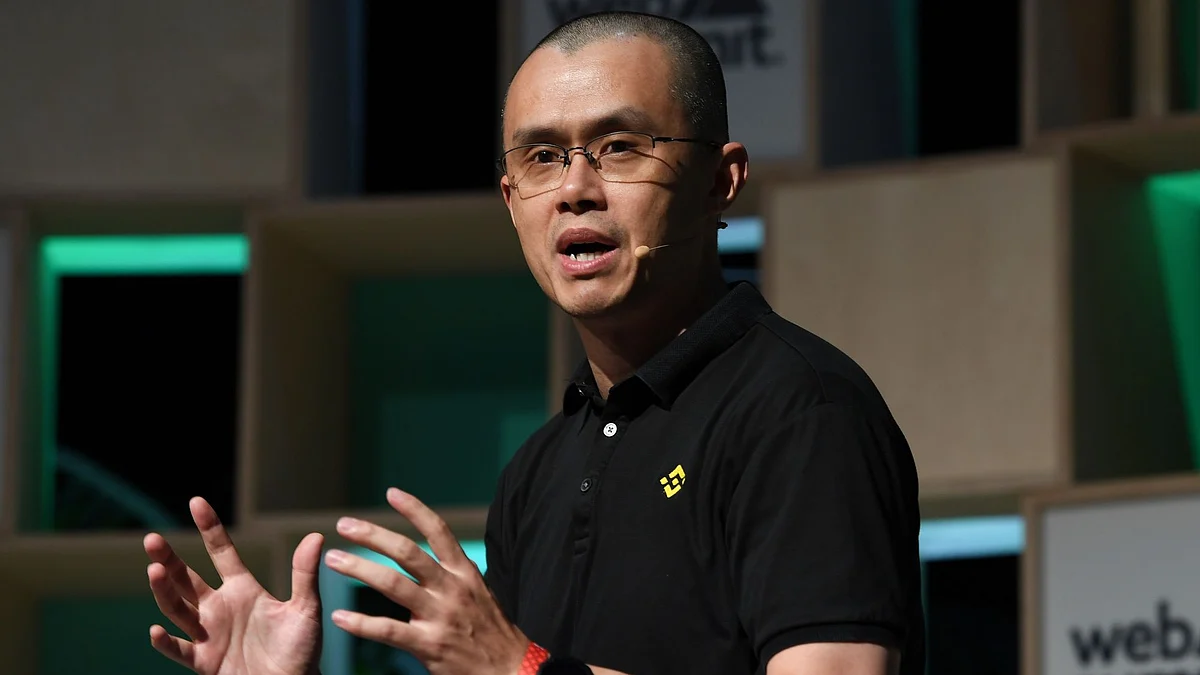 Changpeng Zhao, billionaire and chief executive officer of Binance Holdings Ltd., speaks during a session at the Web Summit in Lisbon, Portugal, on Wednesday, Nov. 2, 2022. The Web Summit runs from 1-4 November.