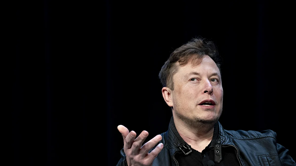 Elon Musk, founder of SpaceX and chief executive officer of Tesla Inc., speaks during a discussion at the Satellite 2020 Conference in Washington, D.C., U.S., on Monday, March 9, 2020. The event comprises important topics facing both satellite industry and end-users, and brings together a diverse group of thought leaders to share their knowledge.
