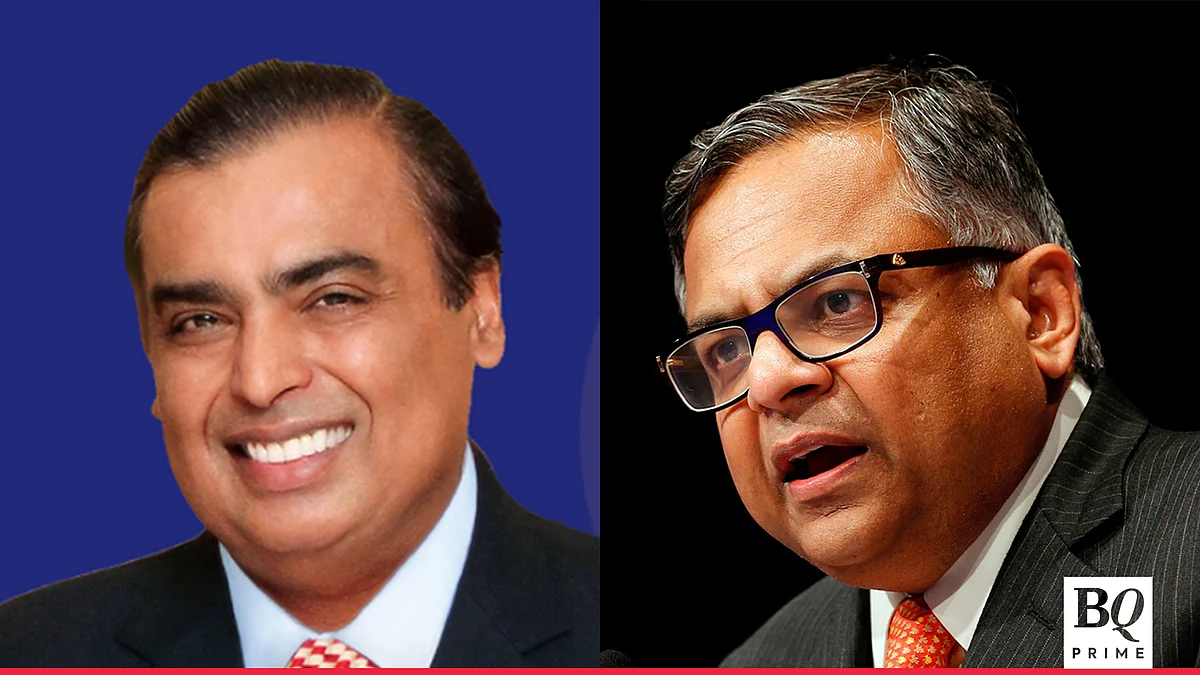 <div class="paragraphs"><p>Mukesh Ambani and N Chandrasekaran (Photo: Reuters/BQ Prime)</p></div>