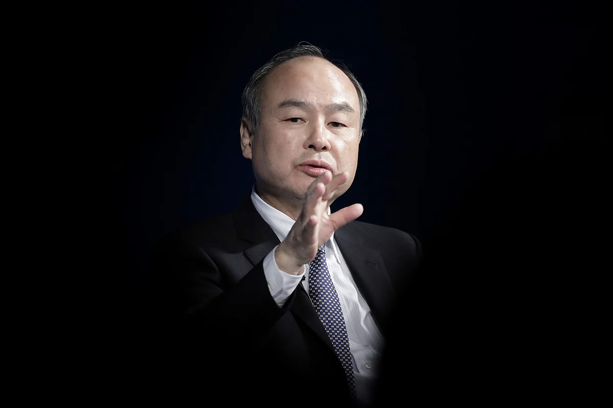Masayoshi Son, chairman and chief executive officer of SoftBank Group Corp., gestures while speaking during the Milken Institute Japan Symposium in Tokyo, Japan, on Monday, March 25, 2019. The conference brings together business leaders and government officials to discuss geopolitical, economic and social issues facing Japan.