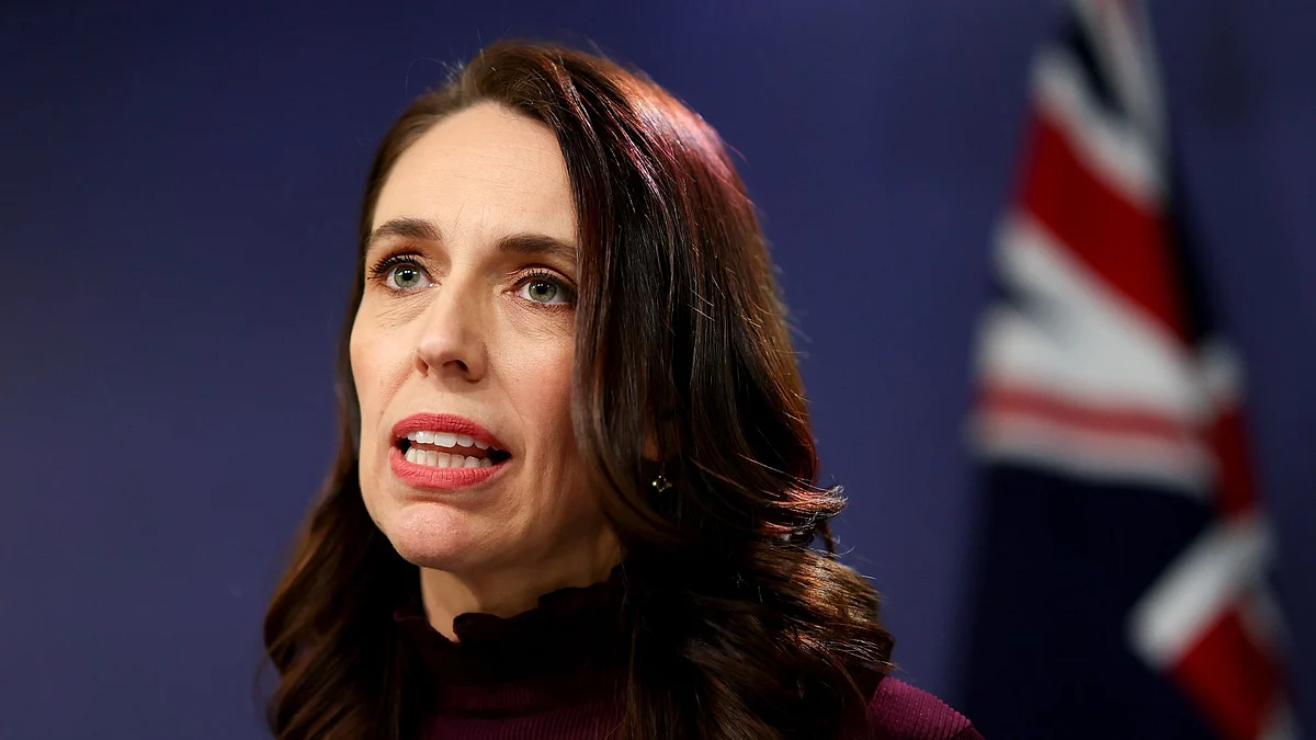 Jacinda Ardern, New Zealand's prime minister, speaks during a news conference with Anthony Albanese, Australia's prime minister, not pictured, in Sydney, Australia, on Friday, June 10, 2022. New Zealand Prime Minister Jacinda Ardern and Finance Minister Grant Robertson traveled to Sydney this week to meet their counterparts in Australia’s new government, which took office late last month.