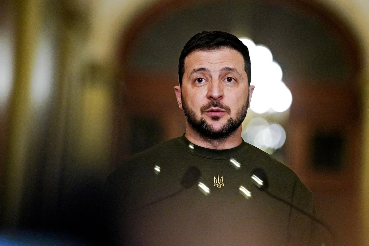 Volodymyr Zelenskiy. Photographer: Nathan Howard/Bloomberg