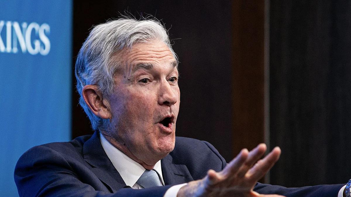 Jerome Powell, chairman of the US Federal Reserve, speaks at the Brookings Institution in Washington, DC, US, on Wednesday, Nov. 30, 2022. Powell signaled policymakers will downshift from their rapid pace of tightening as soon as next month's meeting while stressing that the central bank's inflation fight is far from over, with rates set to rise further and stay at restrictive levels for some time.