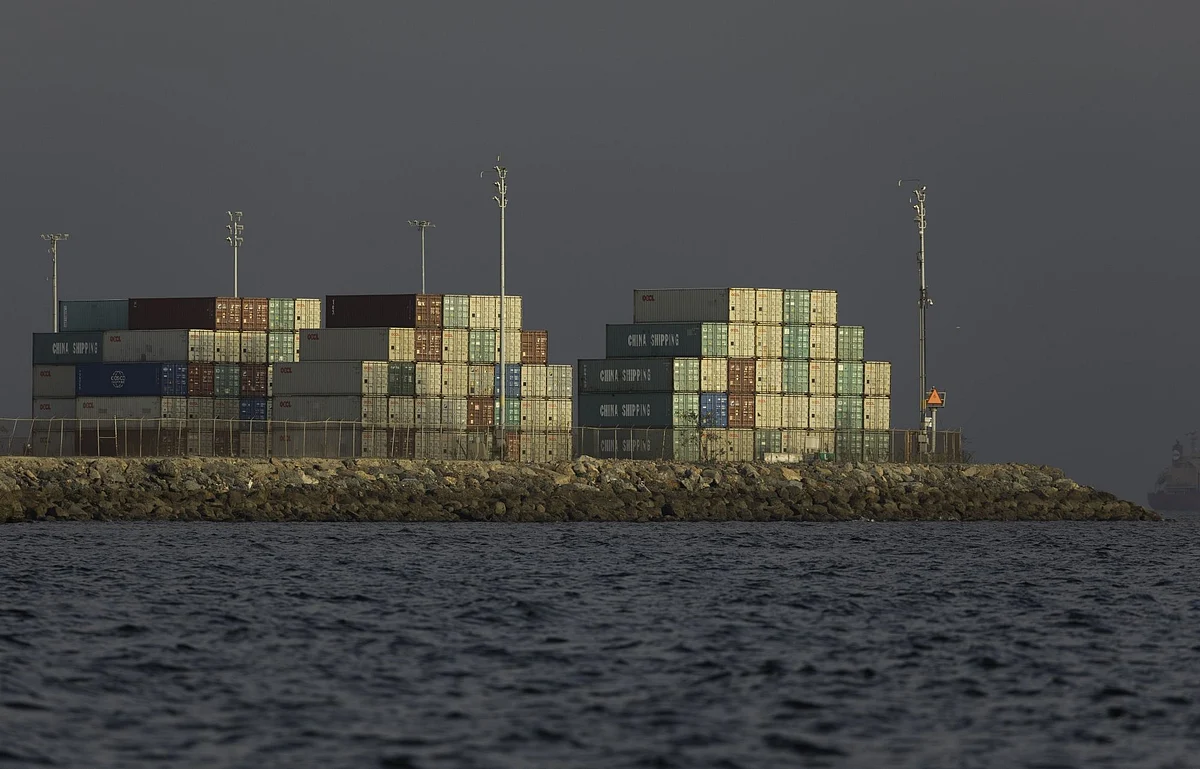 Shipping containers at the Port of Long Beach in Long Beach, California, US, on Thursday, Oct. 13, 2022. The head of the second-biggest US port expects the pandemic-era surge in consumer demand that snarled supply chains will start to cool, with evidence of a deceleration already reflected in weaker inbound container arrivals.