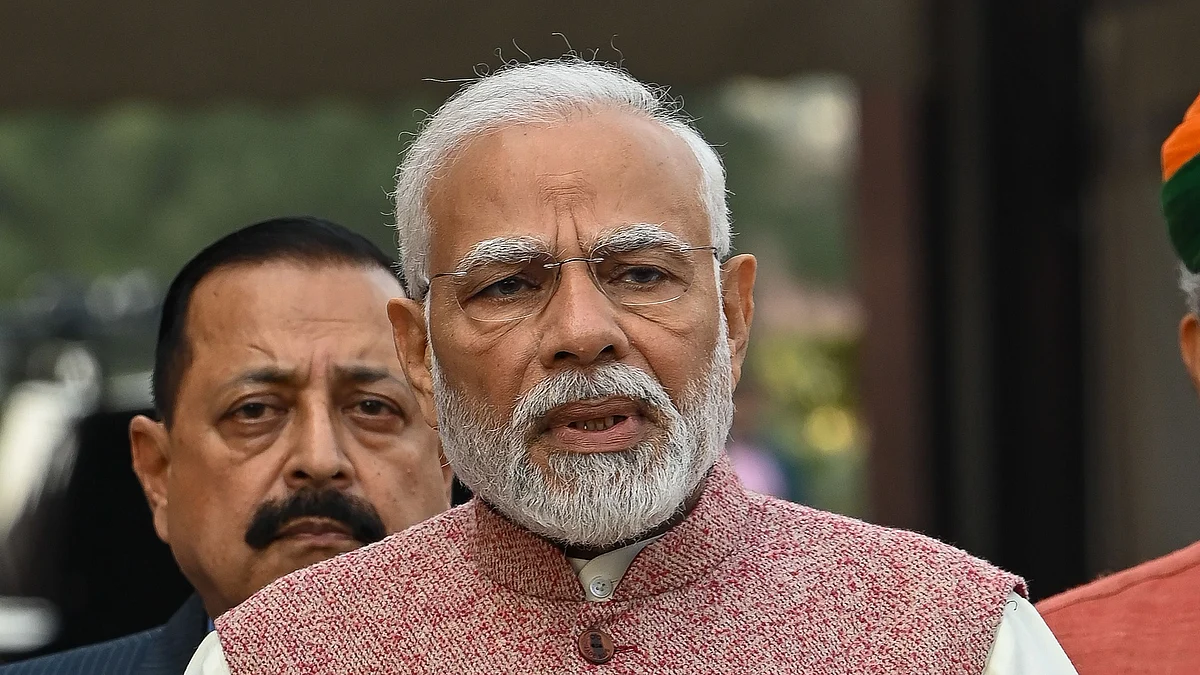 Narendra Modi, India's prime minister, addresses the media at the Parliament House in New Delhi, India, on Wednesday, on Dec. 7, 2022. India’s parliament begins its winter session that’s likely to conclude on Dec. 29. Photographer: Prakash Singh/Bloomberg