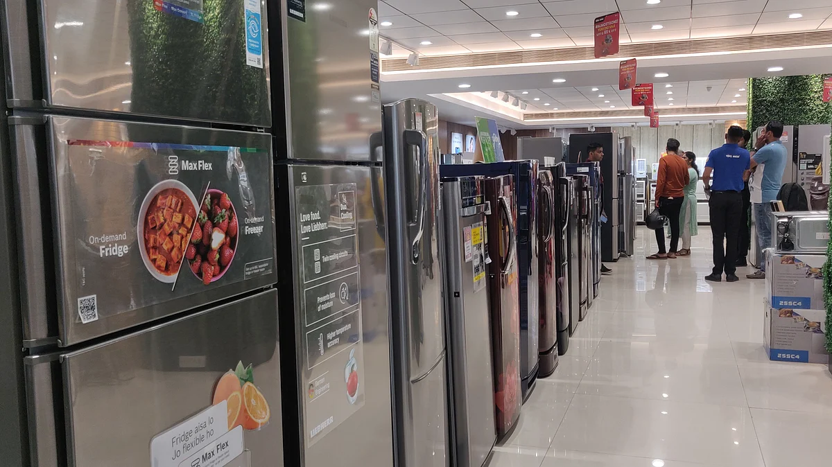 <div class="paragraphs"><p>Refrigerators on display inside Vijay Sales. (Photo: Usha Kunji /BQ Prime) (2)</p></div>