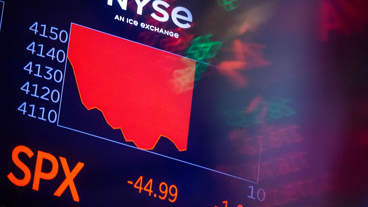 Stock market information on the floor of the New York Stock Exchange (NYSE) in New York, US, on Tuesday, May 31, 2022. The S&P 500 defied bear market status just over a week ago and is set to finish May roughly where it started.